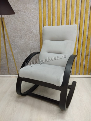 Кресло для отдыха Неаполь Модель 2 (Венге текстура/Ткань серый Velutto 52)