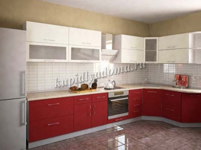 Кухня Ксения 1,8 МДФ (Белый/Красный)