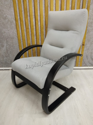 Кресло для отдыха Неаполь Модель 2 (Венге текстура/Ткань серый Velutto 52)