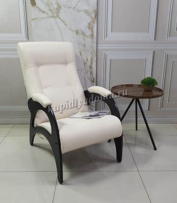 Кресло для отдыха Неаполь Модель 9 без лозы (Венге-эмаль/Экокожа Бежевый Polaris Beige)