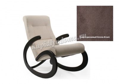 Кресло-качалка Неаполь Модель 1 (Венге-эмаль/Ткань Коричневый Verona Brown)