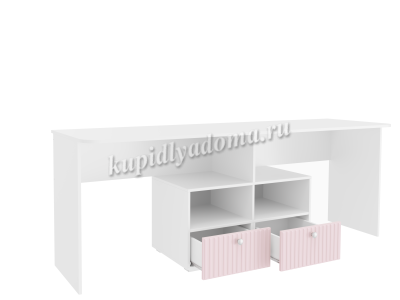 Стол письменный Алиса с ящиками 332.10 (Белый/Розовый)