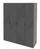 Шкаф комбинированный Манхэттен 4х дверный (Дуб гамильтон/Графит софт)