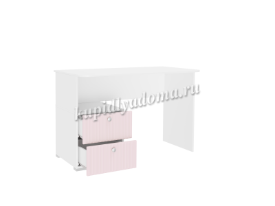 Стол письменный Алиса с ящиками 332.08 (Белый/Розовый)